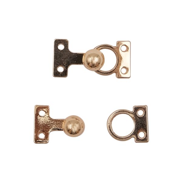 Крючки пришивные декоративные 10х21 мм, золото, 10 шт