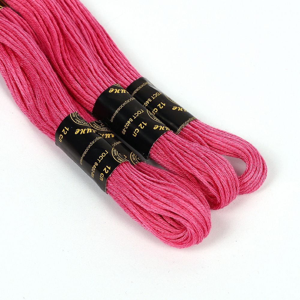Мулине ПНК им.Кирова цв.1504 т.розовый, 24 мотка по 8 метров