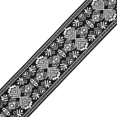 Лента (тесьма) жаккардовая 50.0 мм / 7.32 метра, серебро, 402088