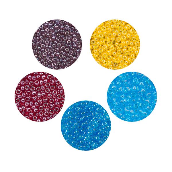 Набор бисера Preciosa 071, 5 цветов по 20 гр, № 10/0 (2.3 мм), диаметр 2,3 мм, 100 гр
