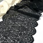Кружево бельевое эластичное 225 мм / 120 м, 40992 цв.170 черный, Kruzhevo