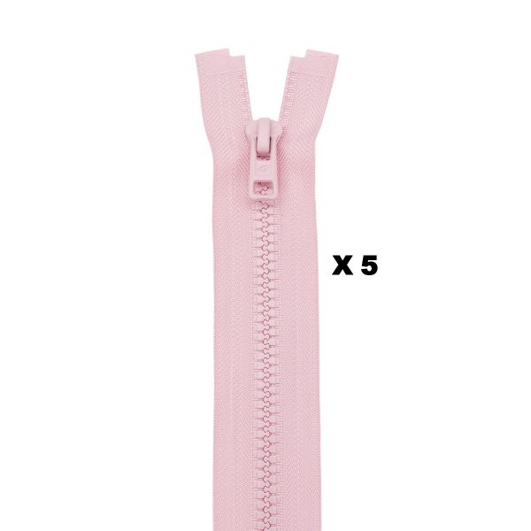 Молния трактор Arta Т6 (6 мм) 1 зам., разъем., 40 см, (2076), A811 св. розовый, НОВЫЙ МАТОВЫЙ ЗАМОК, уп.5 штук