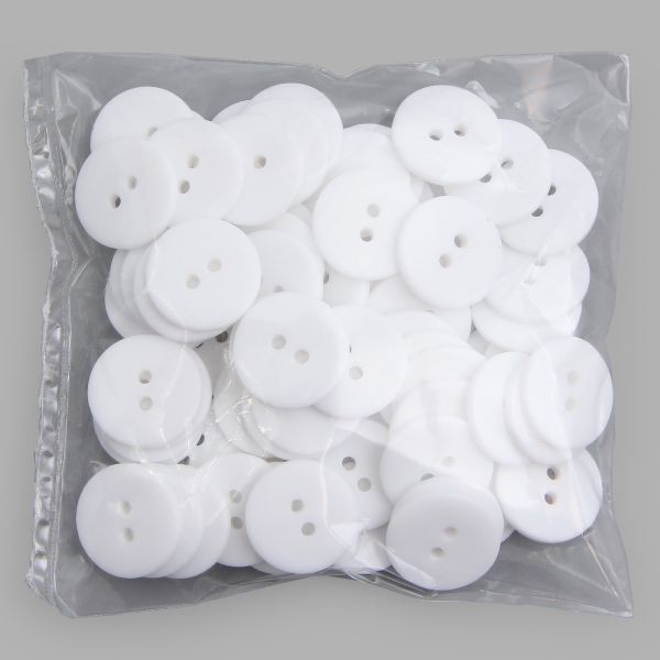Пуговицы 2 прокола 28L, 18 мм, (White (белый)) NE63, 72 шт