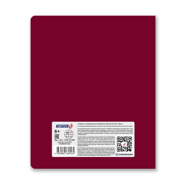 Тетрадь со справочным материалом Капсула знаний, A5 48 л. на скобе 60 г/м², белизна 90% 10 шт клетка, 01788 Капсула знаний Английский язык, Светоч Т276