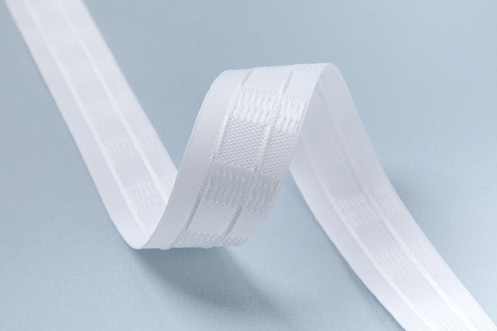 Лента (тесьма) шторная: сборка гармошка (1:2) 37 мм / 50 метров, белый, Blitz W371G