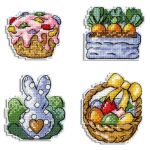 Набор для вышивания на пластиковой канве МП Студия Кролик и морковки 8х7см, Р-499