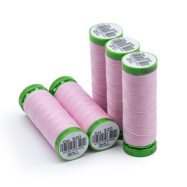 Нитки для тонких тканей Gutermann Extra Fine 150, 200м, 320 зефирно-розовый, 5 катушек