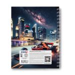 Тетрадь общая с твердой обложкой, глянцевая ламинация A5 120 л. на гребне 65 г/м², белизна 100% 4 шт клетка, 01552 Ночные гонки, Светоч Т206