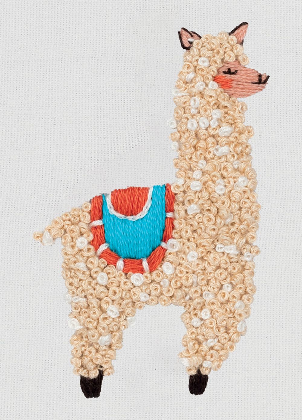 Набор для вышивания нитками Panna, Живая картина, Лама, 4х6 см