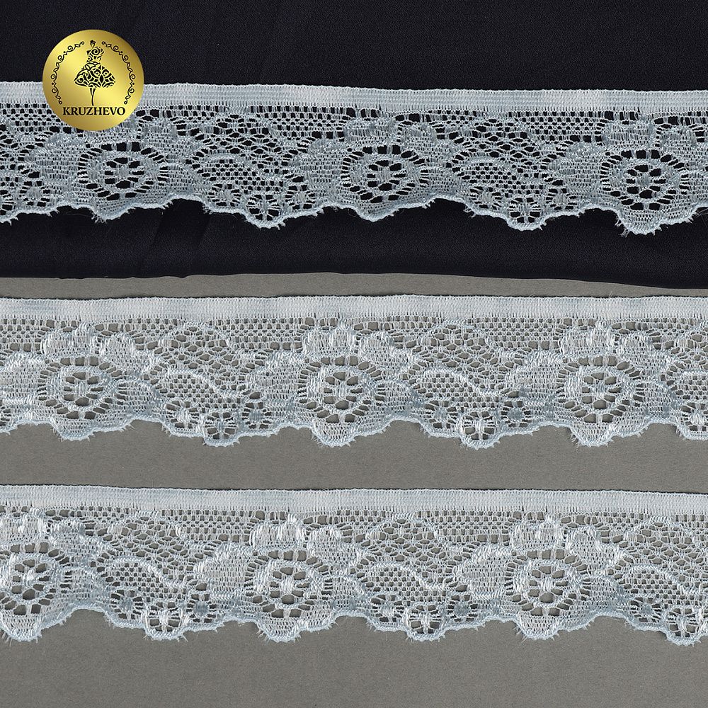 Кружево эластичное (стрейч) арт.L839 30мм цв.F183 голубой уп.50м, Kruzhevo