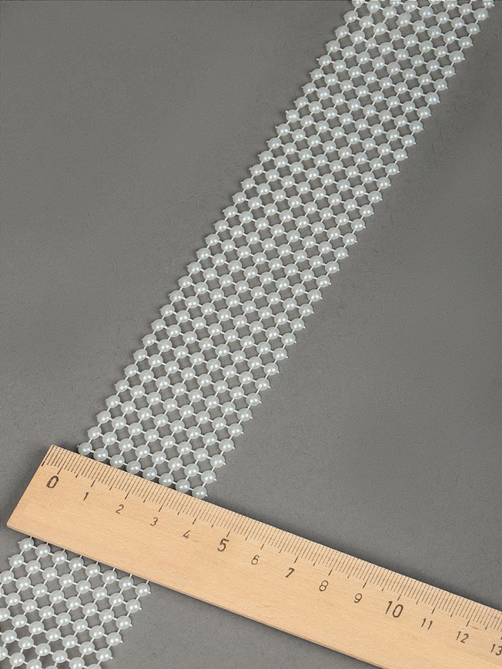 Лента с имитацией жемчуга 40 мм / 9.14 метров, TBYS13, цв.молочный