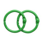 Кольца для альбомов разъемные металл 20 мм, 10 шт, зеленый, 5AS-102