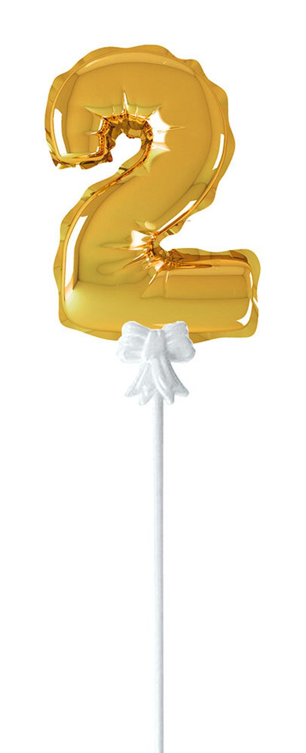 Шар самодув Цифра, 5 шт, 2, золотая, Boomzee FBZ-03