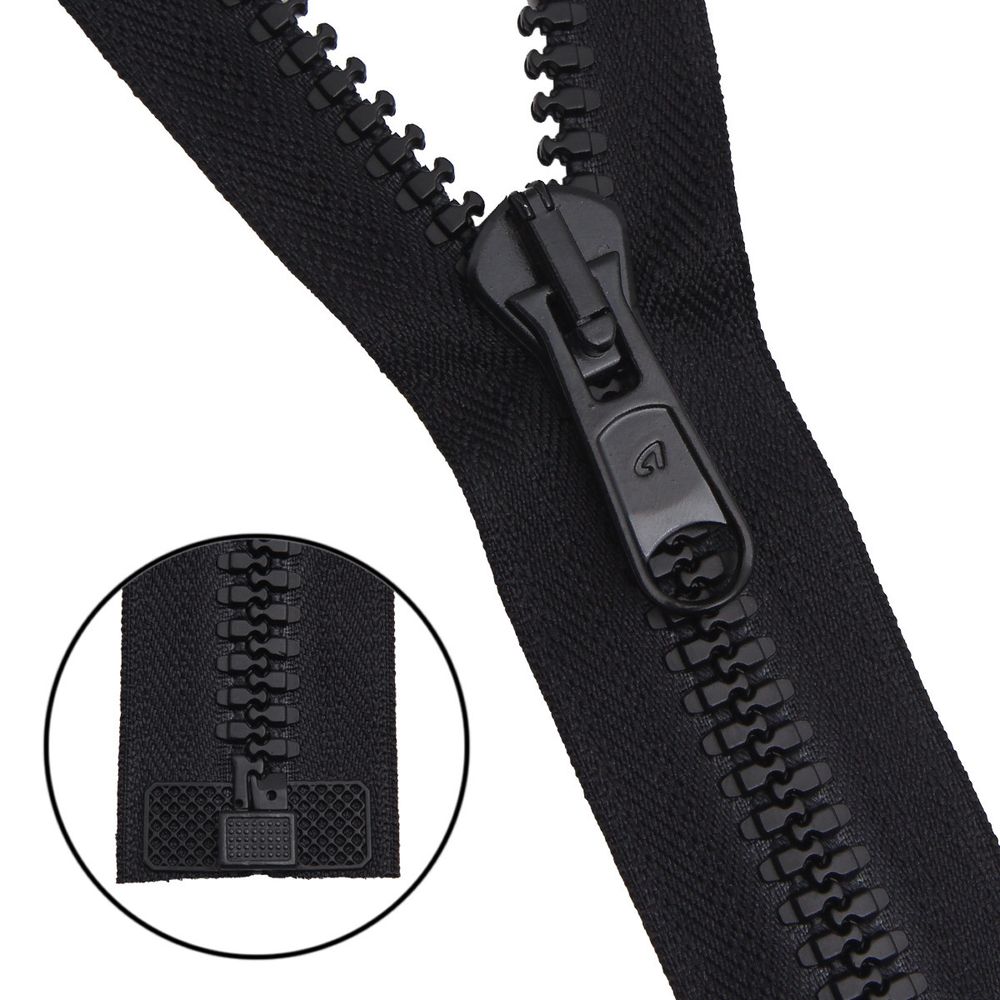 Молния трактор Arta Т8 (8 мм) 1 зам., разъем., 70 см, 077 черный, уп. 5 шт