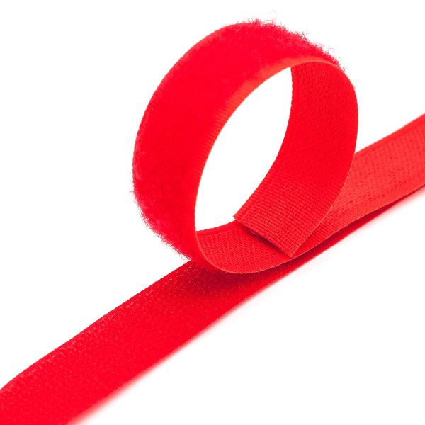 Лента контактная липучка (велкро) пришивная 20 мм / 25 метров, 5082 красный, /пара/, кач.
