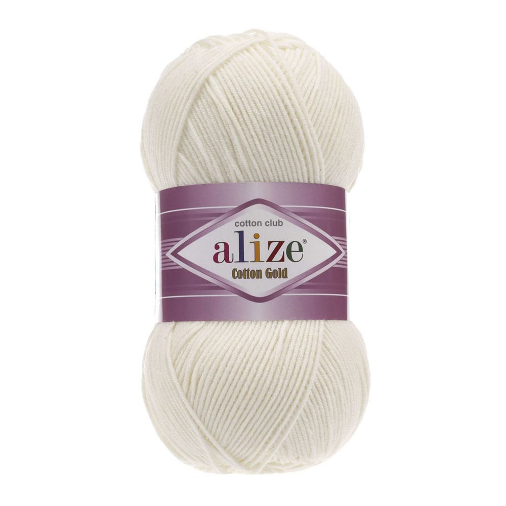 Пряжа Alize (Ализе) Cotton Gold / уп.5 мот. по 100 г, 330м, 062 молочный A