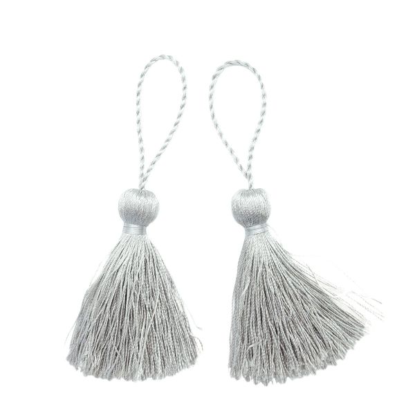 Кисти шторные 70.0 мм, вискоза, цв.230 серебро, 5 шт