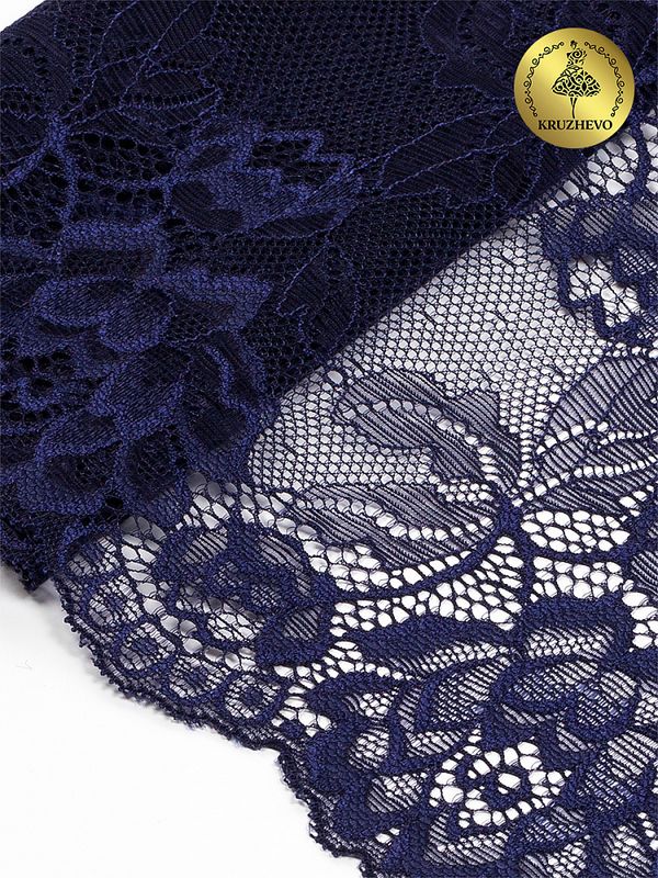 Кружево бельевое эластичное 180 мм / 3 м, TBY.L838, цв.06 т.синий, Kruzhevo