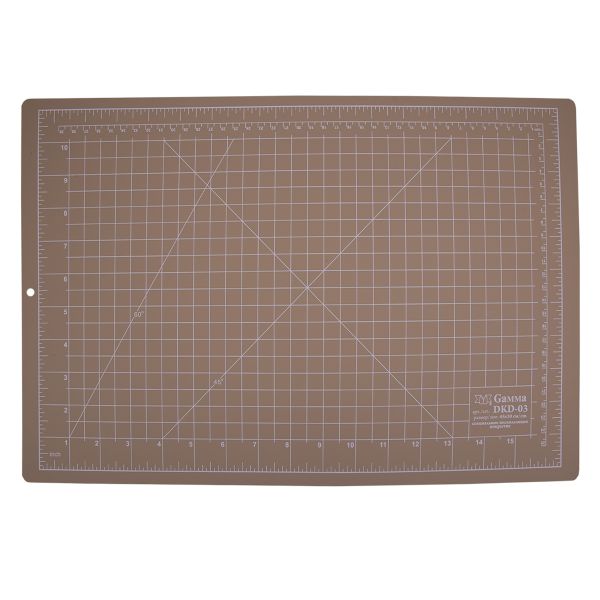 Мат для резки 2-сторонний 45х30 см, формат А3, бежевый/салатовый, Gamma DKD-03
