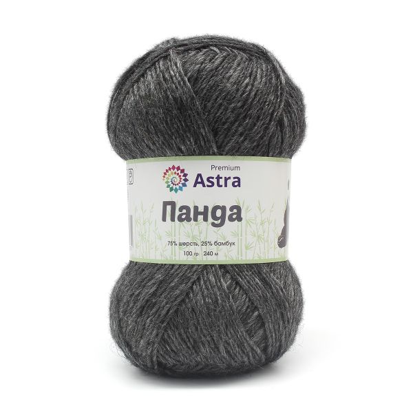 Пряжа Astra Premium (Астра Премиум) Панда (Panda) / уп.2 мот. по 100 г, 240 м, 999 черный