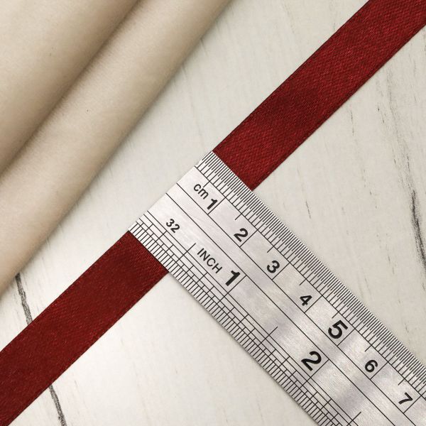 Лента атласная 1-сторонняя 12.0 мм / 22.86±1 метров, 029 бордовый, Globus