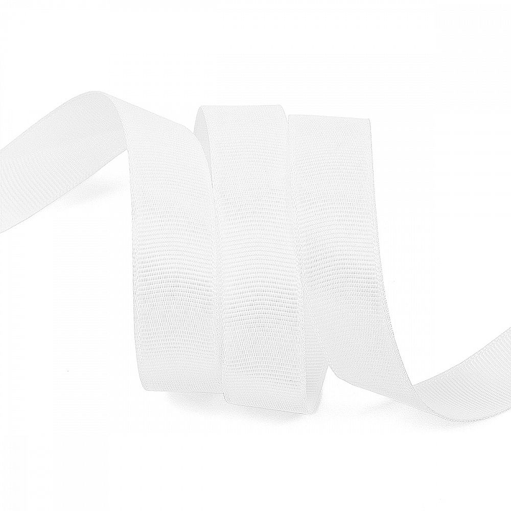 Лента репсовая (в рубчик) 20.0 мм цв. 029 белый уп.22.86м (±1м)