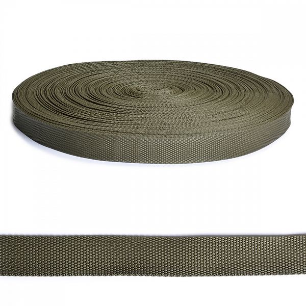 Стропа (ременная лента) 25 мм / 50 метров, толщ. ≈1.2 мм, 09 хаки