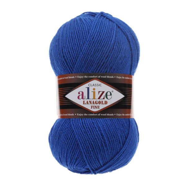 Пряжа Alize (Ализе) Lana Gold Fine / уп.5 мот. по 100 г, 390м, 141 василек A