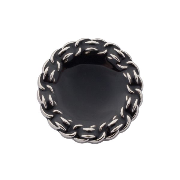 Пуговицы на ножке 32L=20 мм, металл, S.Black (серебро-черный), 10 шт, MP05