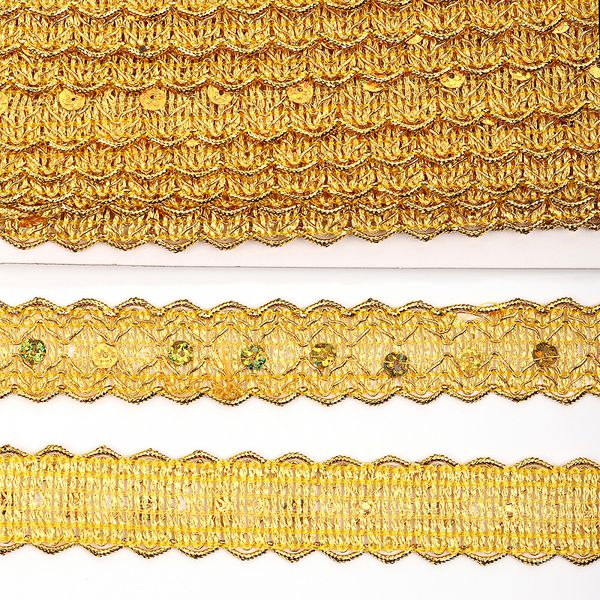 Тесьма отделочная 25 мм / 13.71 метров, TBY 908 цв.золото