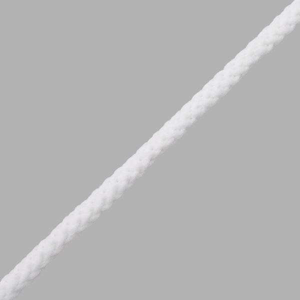 Шнур круглый п/э 5.0 мм / 100 метров, вязаный, белый 1312616