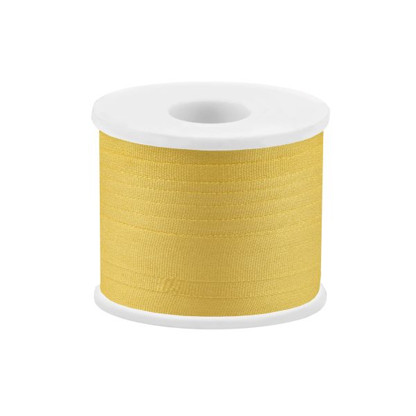 Лента (тесьма) шелковая 7.0 мм / 45.5±0.5 метров, №021 желтый, Gamma SR-7