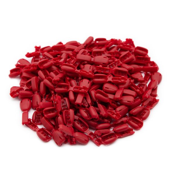 Наконечник для шнура пластик Крокодил 38х14 мм, С519 красный, 0305-3050, 200 шт