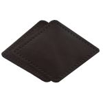 Заплатки пришивные из кожи, ромб 8х11,2см с перфорацией, 2 шт, 100% кожа, 03 темно-коричневый, 9125