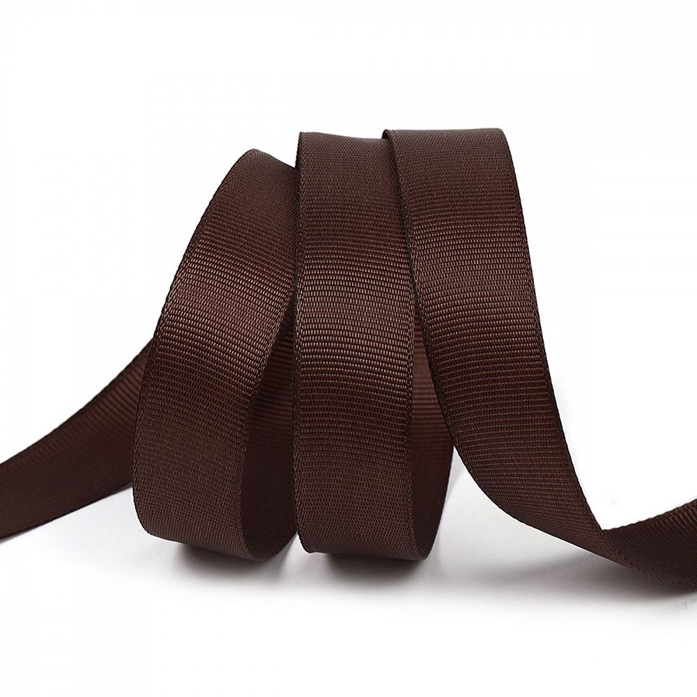 Лента репсовая (в рубчик) 20.0 мм цв. 855 коричневый уп.22.86м (±1м)