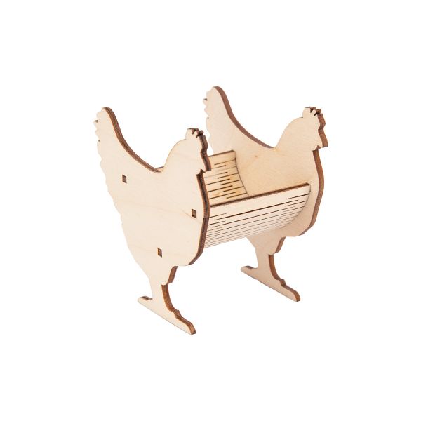 Подставка под яйцо фанера 8.8х5.4х8 см, Курочки, Mr.Carving КЛ-26