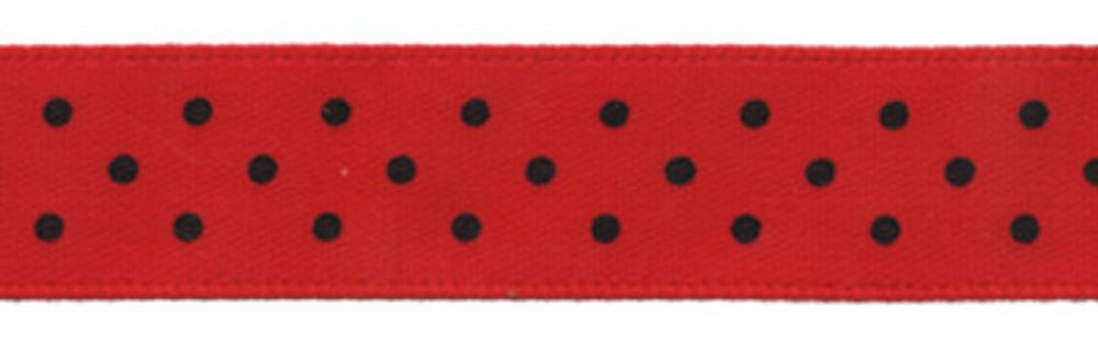 Лента атласная с рисунком 12 мм, 22.8 м, D 065/113 красный/черный, Gamma ALP-121