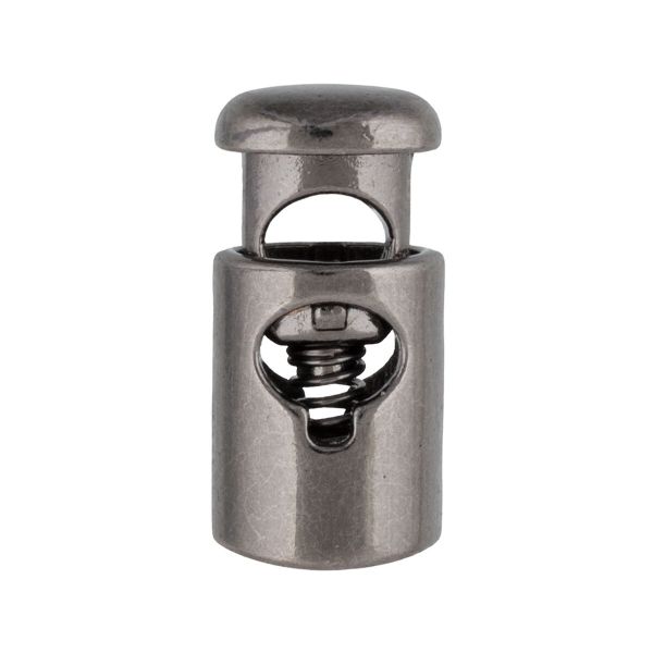 Фиксатор (зажим) для шнура металл 1 отв, ⌀4.5 мм, 12 шт, №06 черный никель, Micron GB 2000