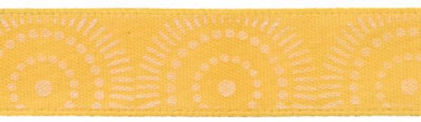 Лента атласная с рисунком 12.0 мм / 22.8±1 метра, D10/119 белый/бежево-желтый, Gamma ALP-121