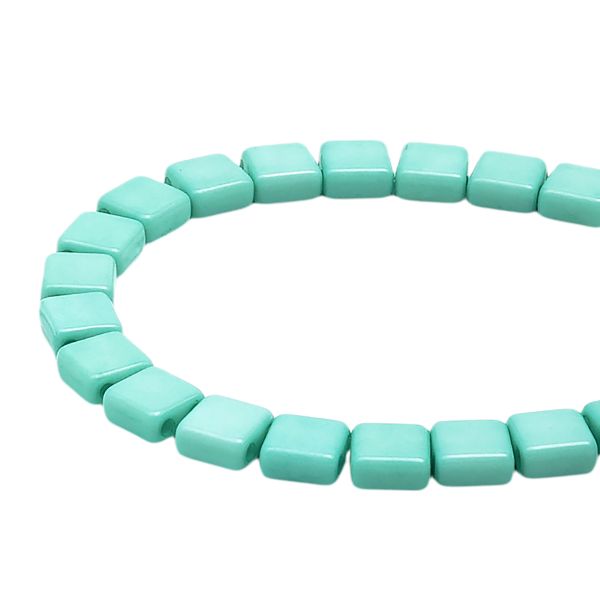 Бусины пластик 6х6х3 мм, 50 г, с двойным отверстием, плоский квадрат, 2 мятный, Astra&Craft 7429