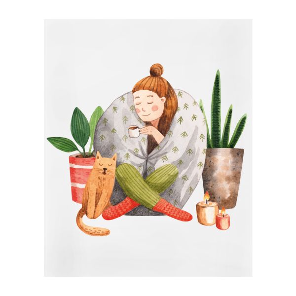 Тетрадь Cozy home A5 48 л. на скобе 60 г/м², 10 шт, клетка, SVT 481921 02 девушка в одеяле, Светоч