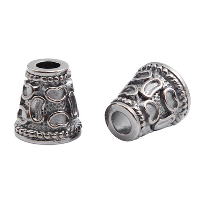 Наконечник для шнура металл колокол ⌀4,5/9 мм, 14х13 мм (чер.никель), 20 шт