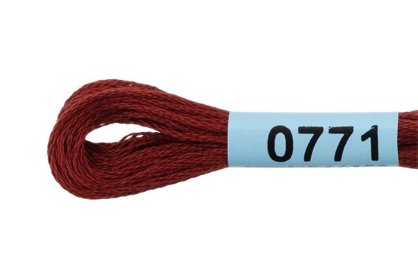 Мулине Gamma 100% хлопок, цв.0771 красно-коричневый, 24 мотка по 8 метров