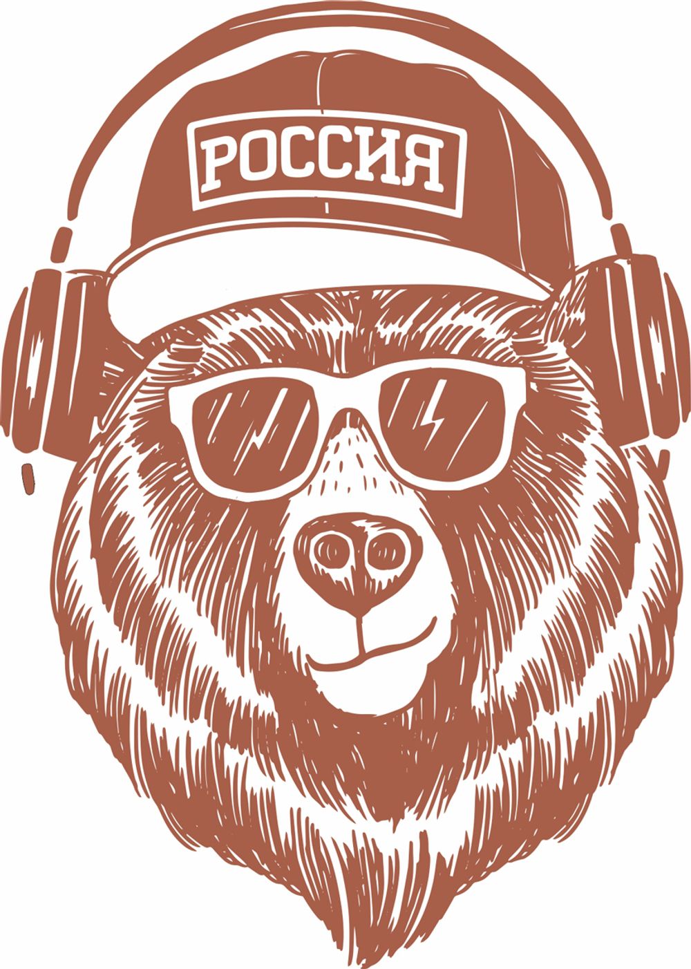 Термоаппликация Термотрансфер M №05, 1 шт, M-514 Медведь 14х10 см, Gamma