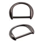 Полукольцо декоративное металл 12.0 мм (in), (внешн. 20х14 мм), 4 шт, олово черный никель, MT-1855