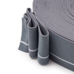 Резинка для мужских трусов и боксеров 35.0 мм / 25 метров, мягкая тканая 24 г/м, эластичность 150%, св.серый/белый полоса