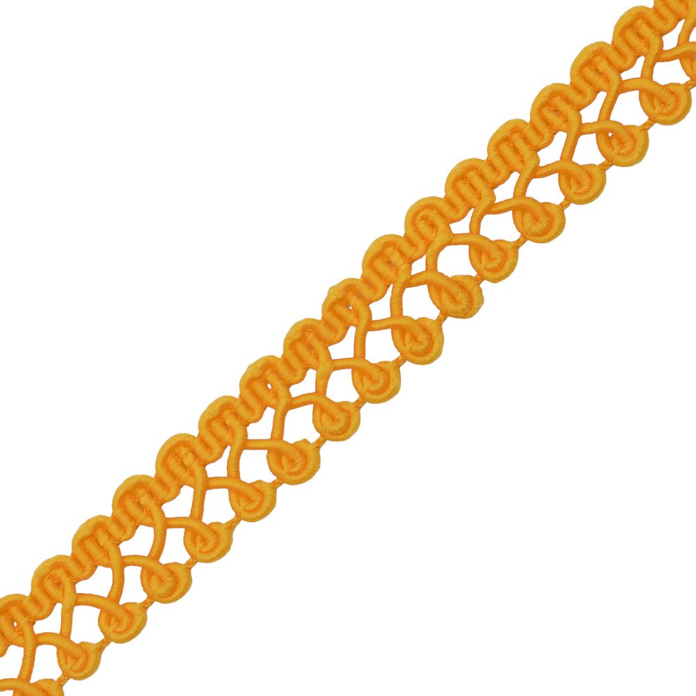 Тесьма отделочная вязаная 15 мм, 10 м, (желтый), 142082-8