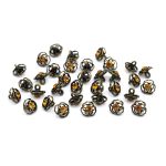 Пуговицы на ножке 16L (10мм) со стразом, металл (OB бронза), 36 шт, ME 625