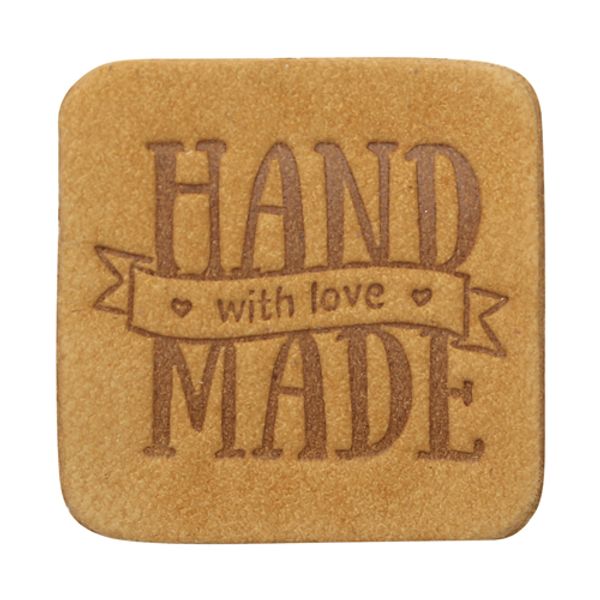 Термоаппликация из кожи Hand Made 3х3см, 100% кожа, 48 песочный