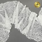 Кружево бельевое эластичное 190 мм / 3 м, 6378, цв.004 белый, Kruzhevo